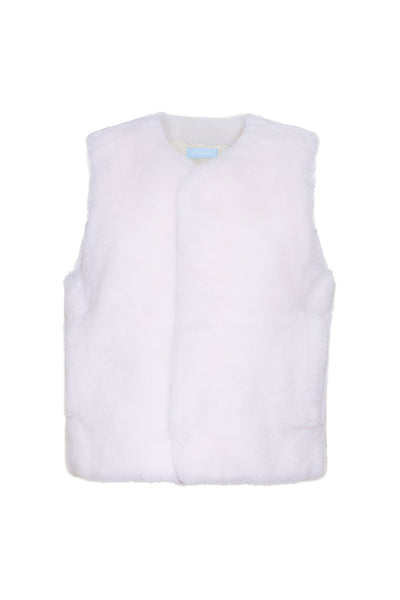 The Poppy Faux Shearling Vest | Vanilla