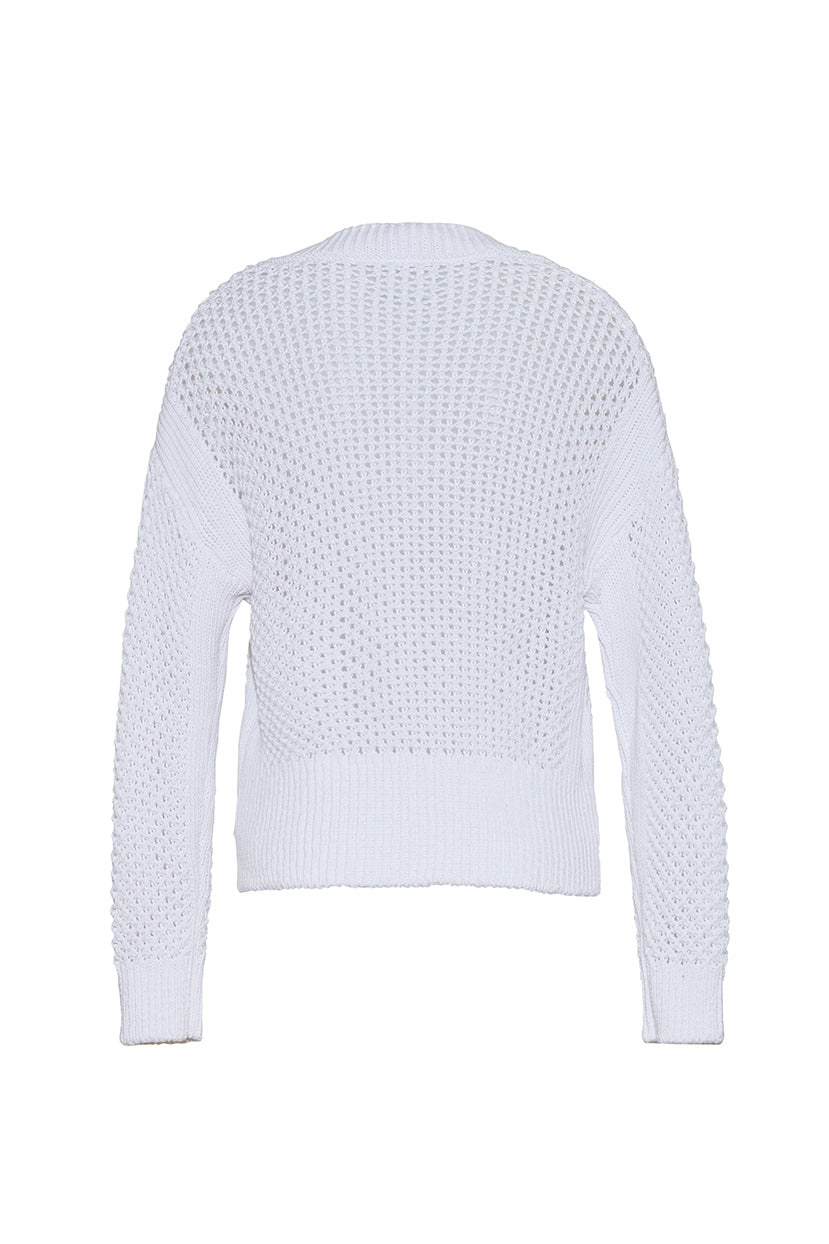 The Betty Open Weave Cardigan | White