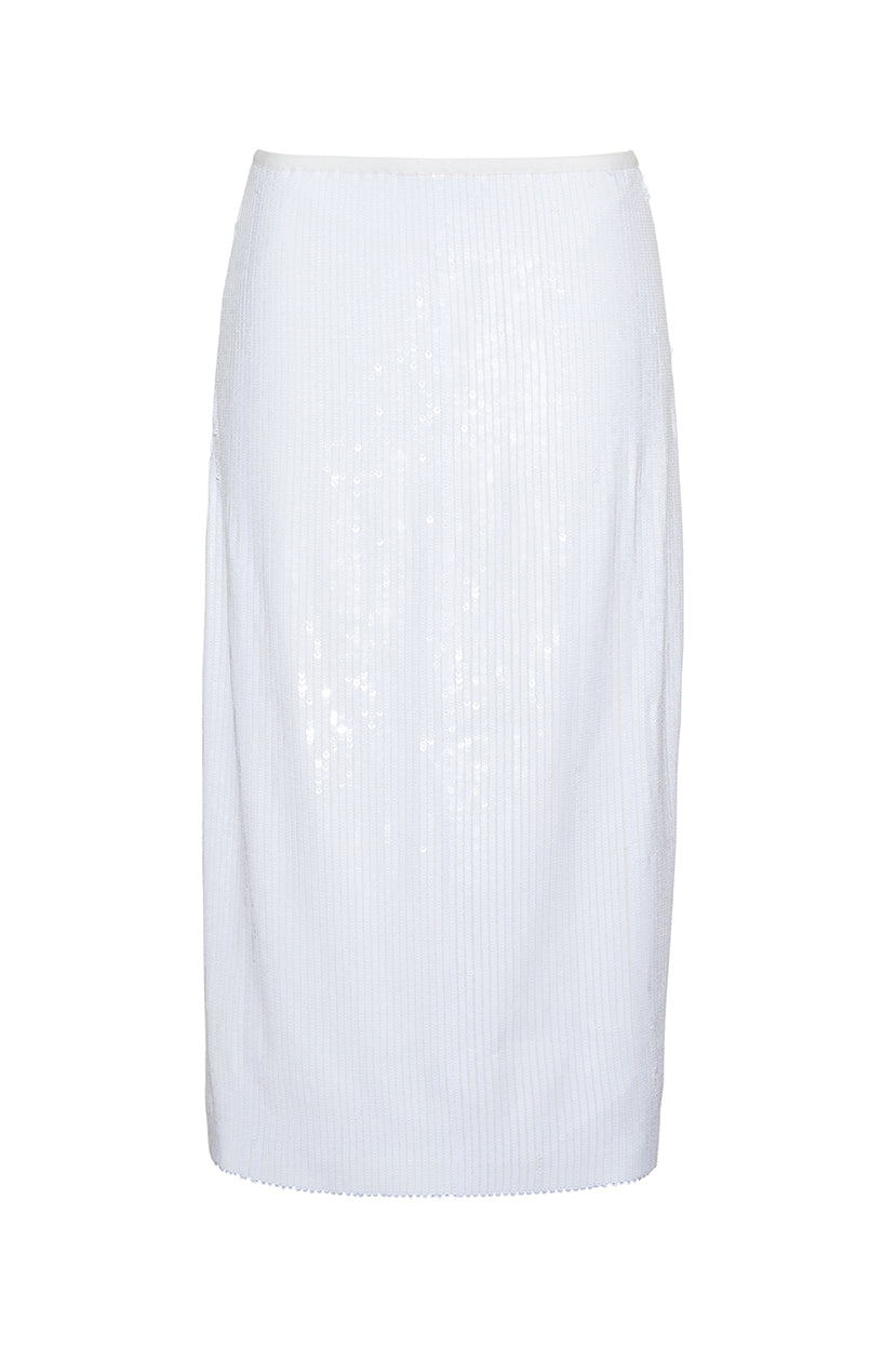 The Ruby Sequin Skirt | White