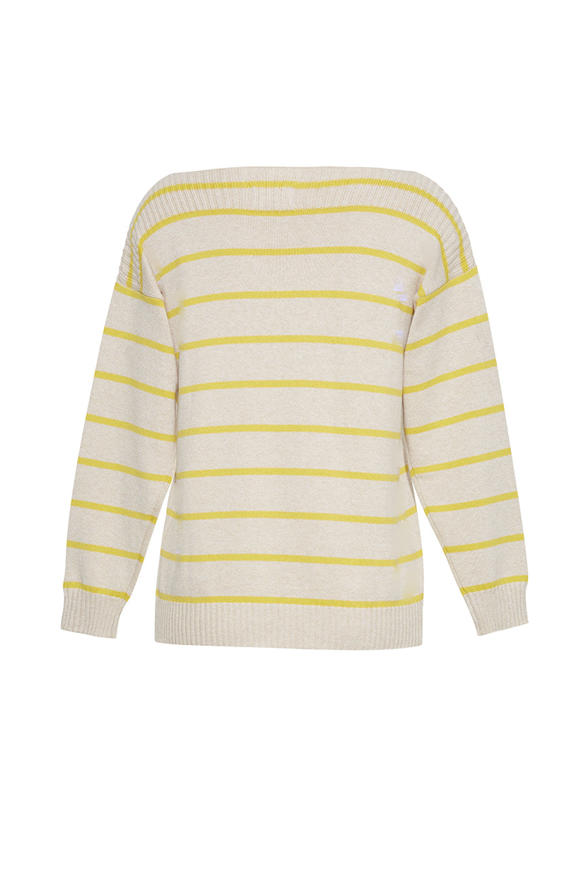 The Callie Boatneck Striped Sweater | Latte and Sun