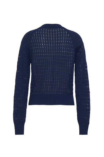 The Ingrid Open Weave Crew | Navy