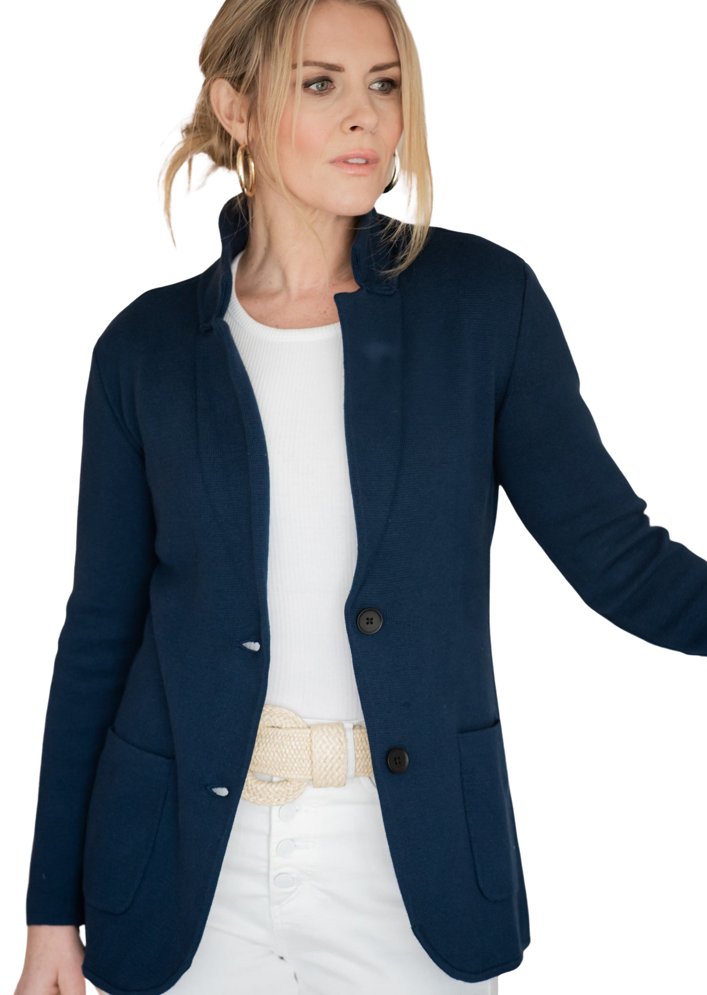 The Milly Knit Blazer| Navy