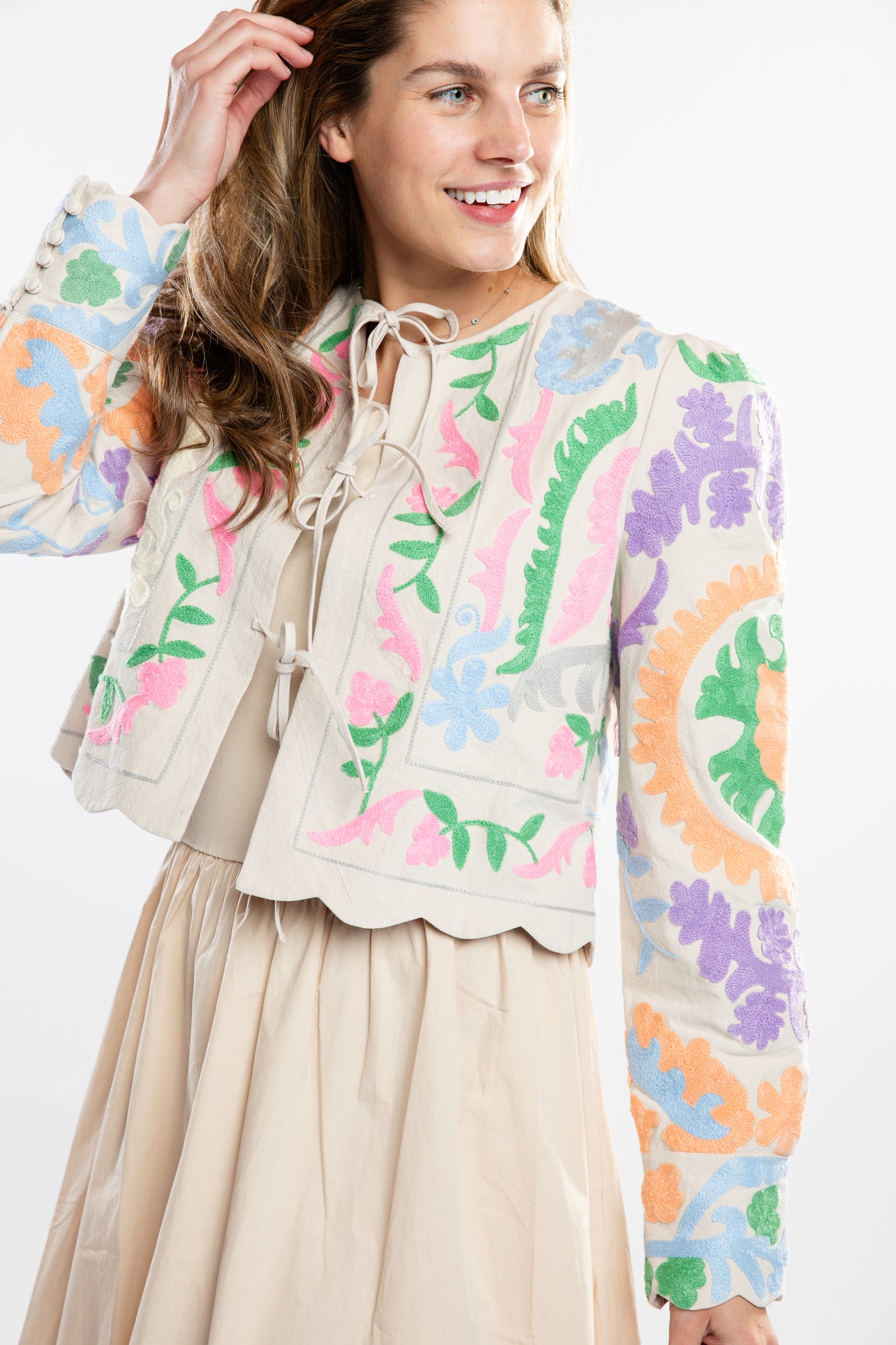 The Chiara Novelty Embroidered Jacket | Bright