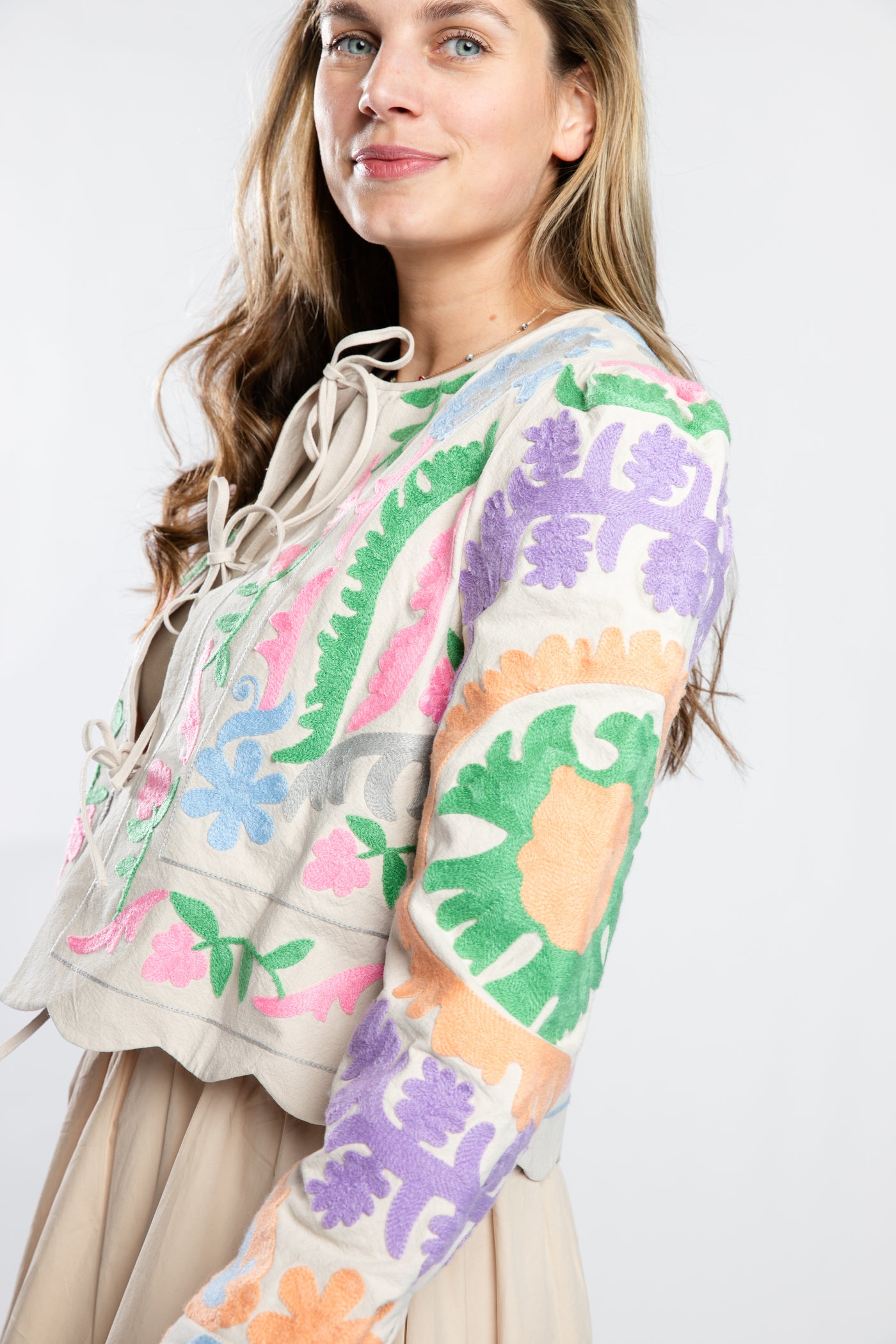 The Chiara Novelty Embroidered Jacket | Bright