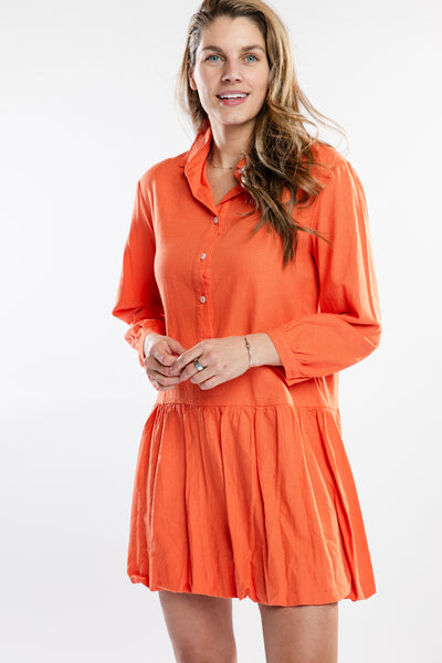 The Kate Linen Dress | Coral