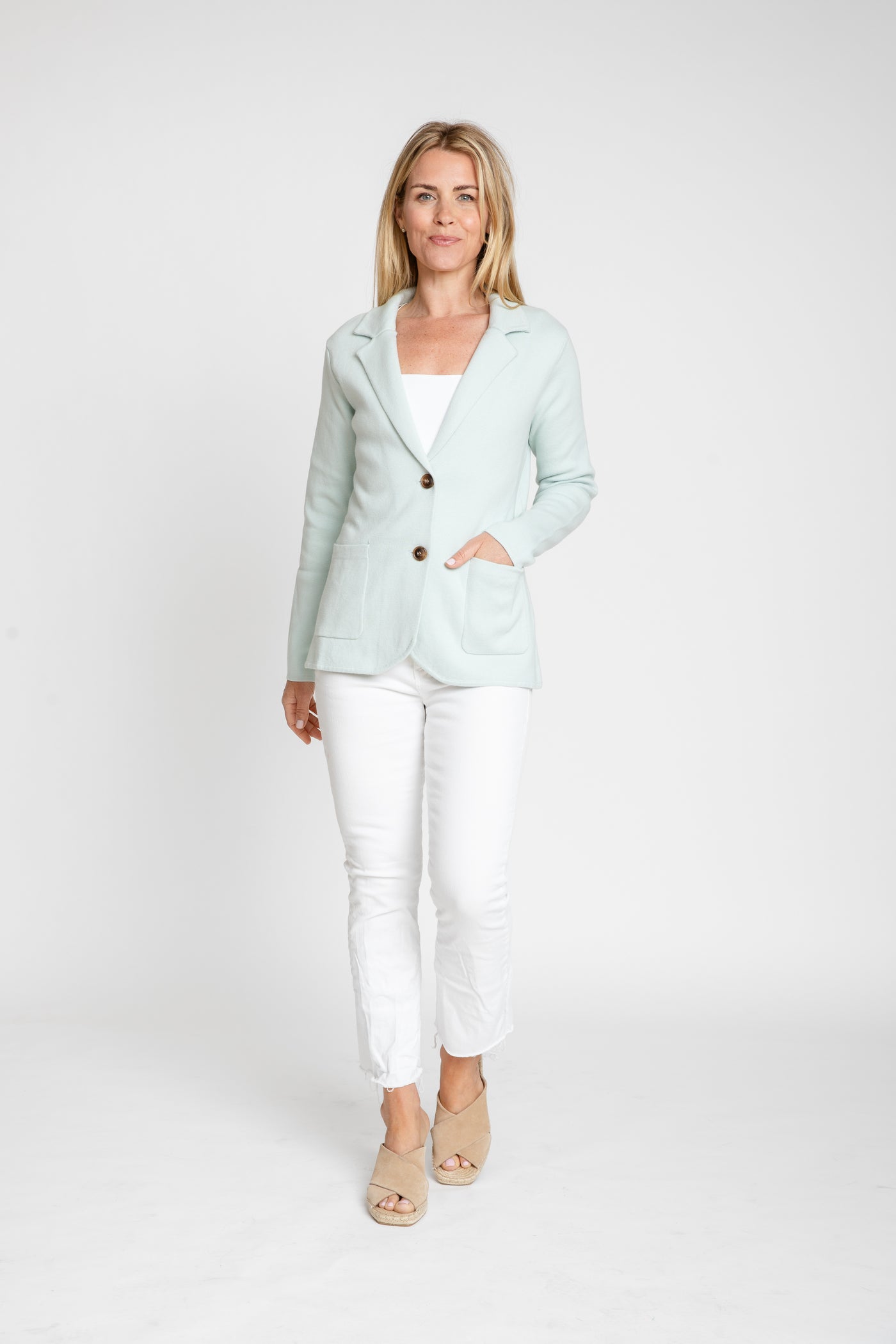 The Milly Knit Blazer | Mist