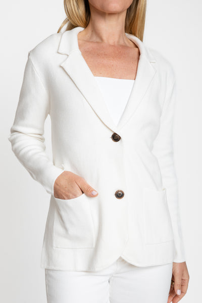 The Milly Knit Blazer | Chalk