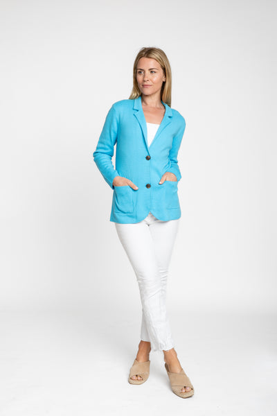 The Milly Knit Blazer | Blue