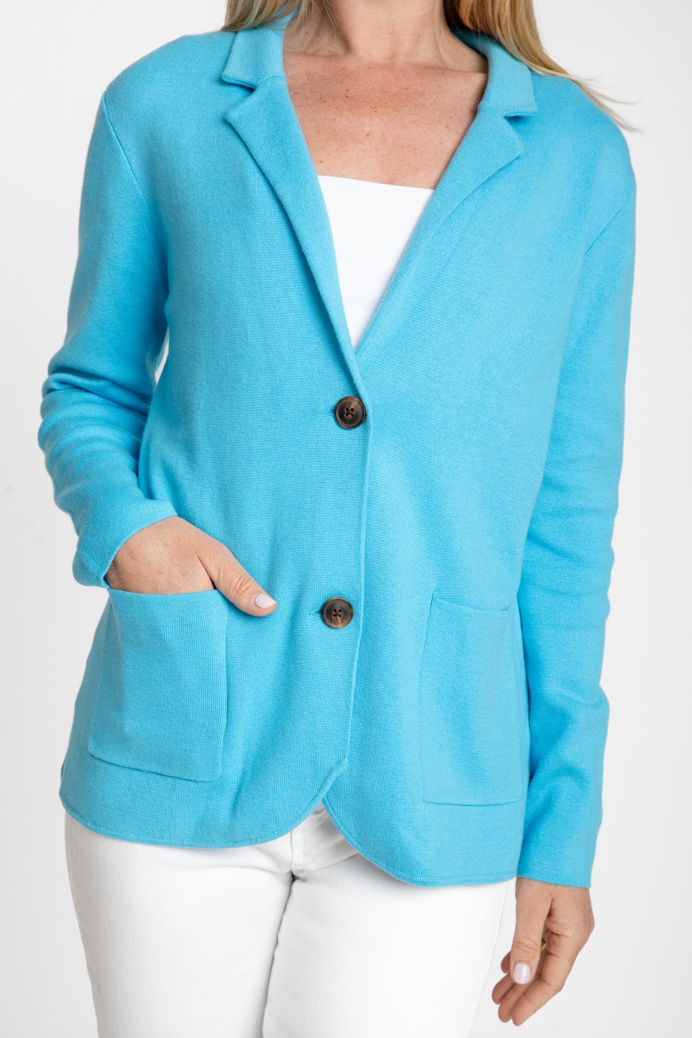 The Milly Knit Blazer | Blue