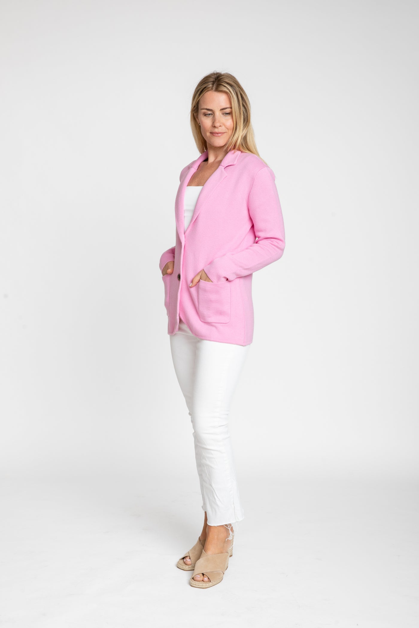 The Milly Knit Blazer | Peony