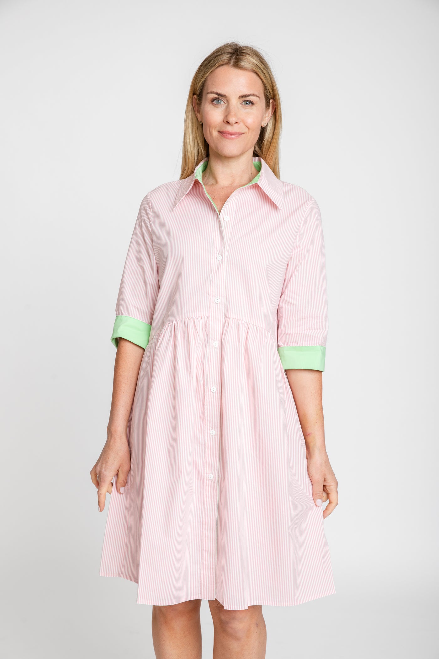 The Hampton Striped Dress | Pink + White