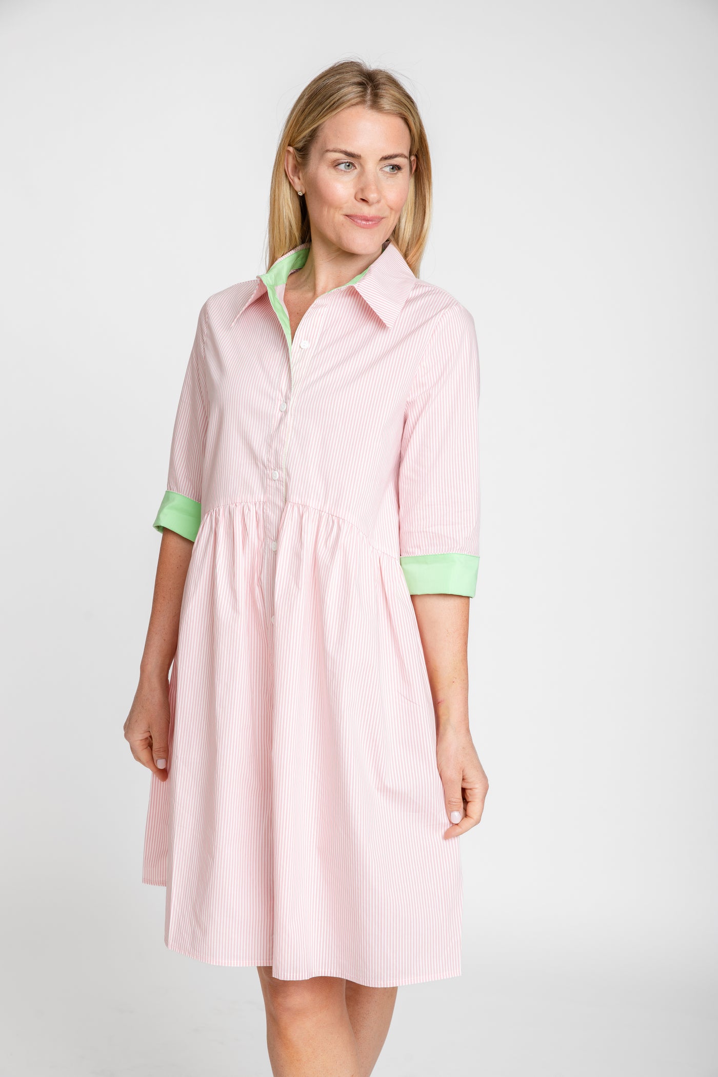 The Hampton Striped Dress | Pink + White