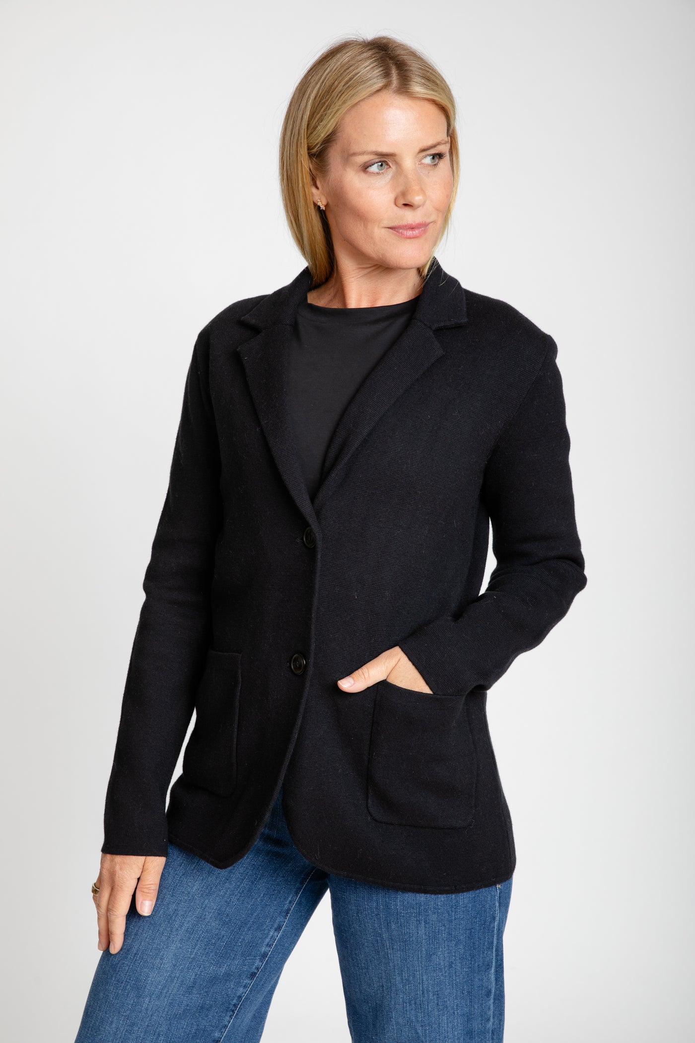 The Milly Knit Blazer | Black