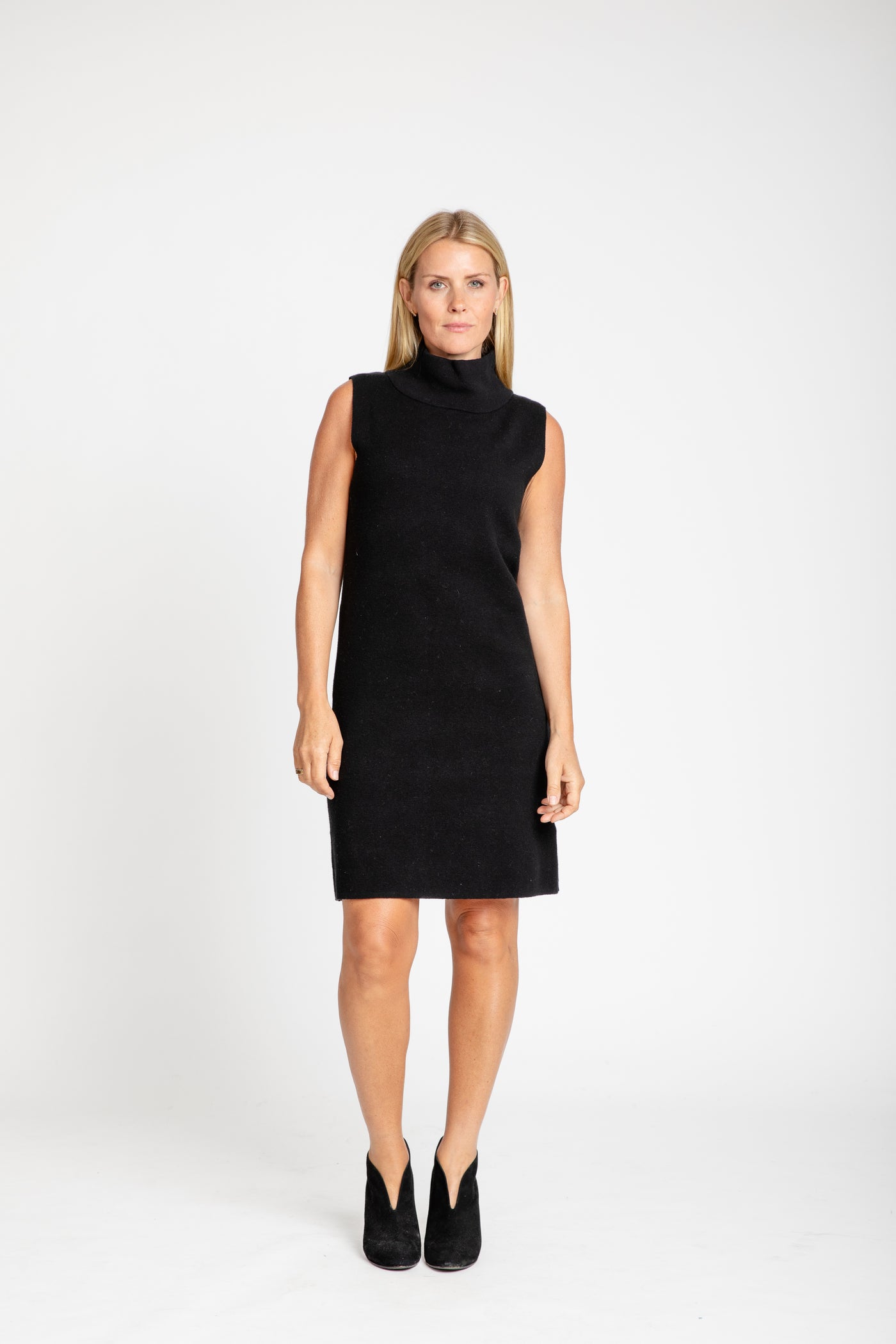 The Paris Mock Neck Sweater Dress | Black