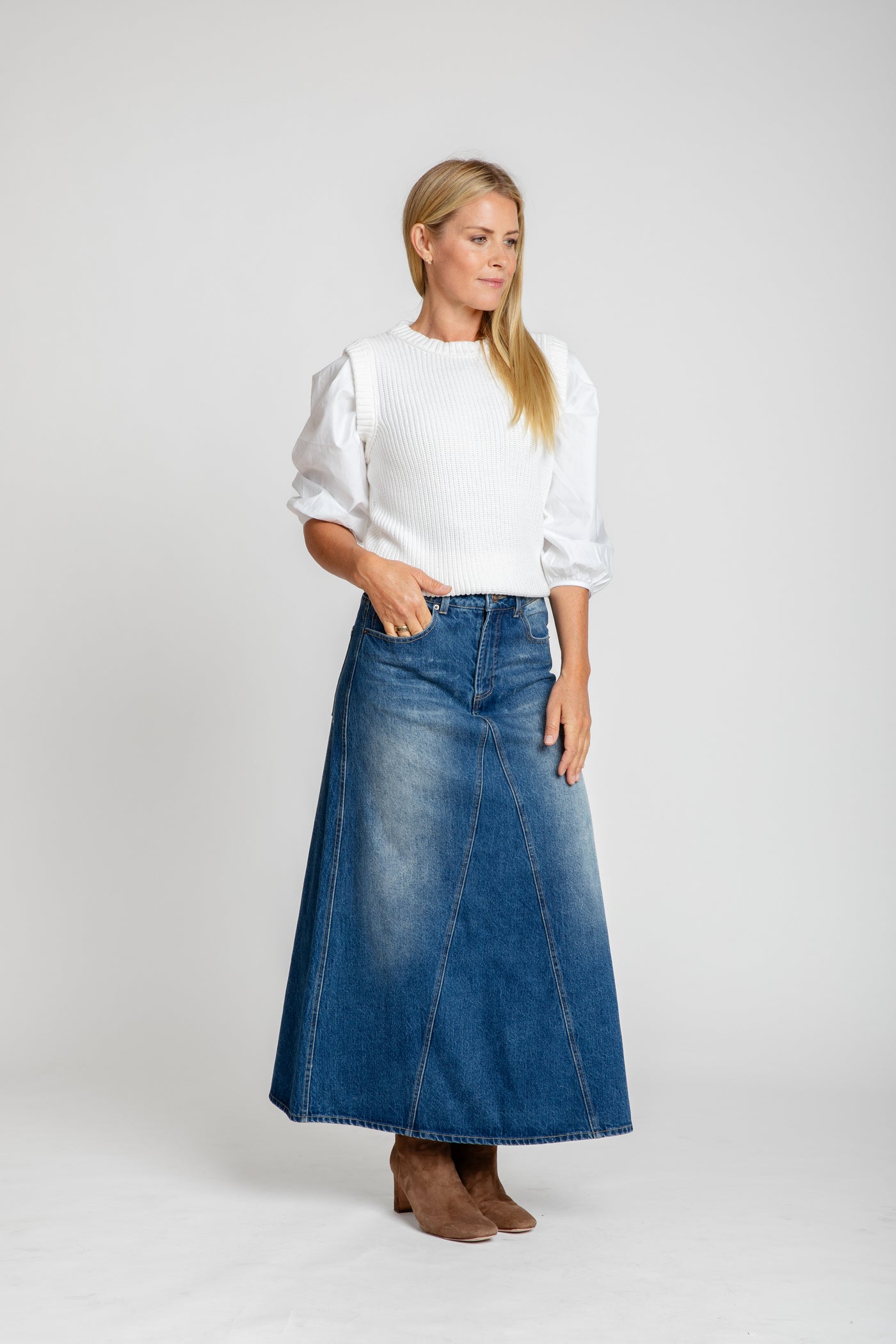 The Eve Denim Maxi Skirt