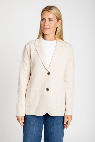 The Milly Knit Blazer | Latte