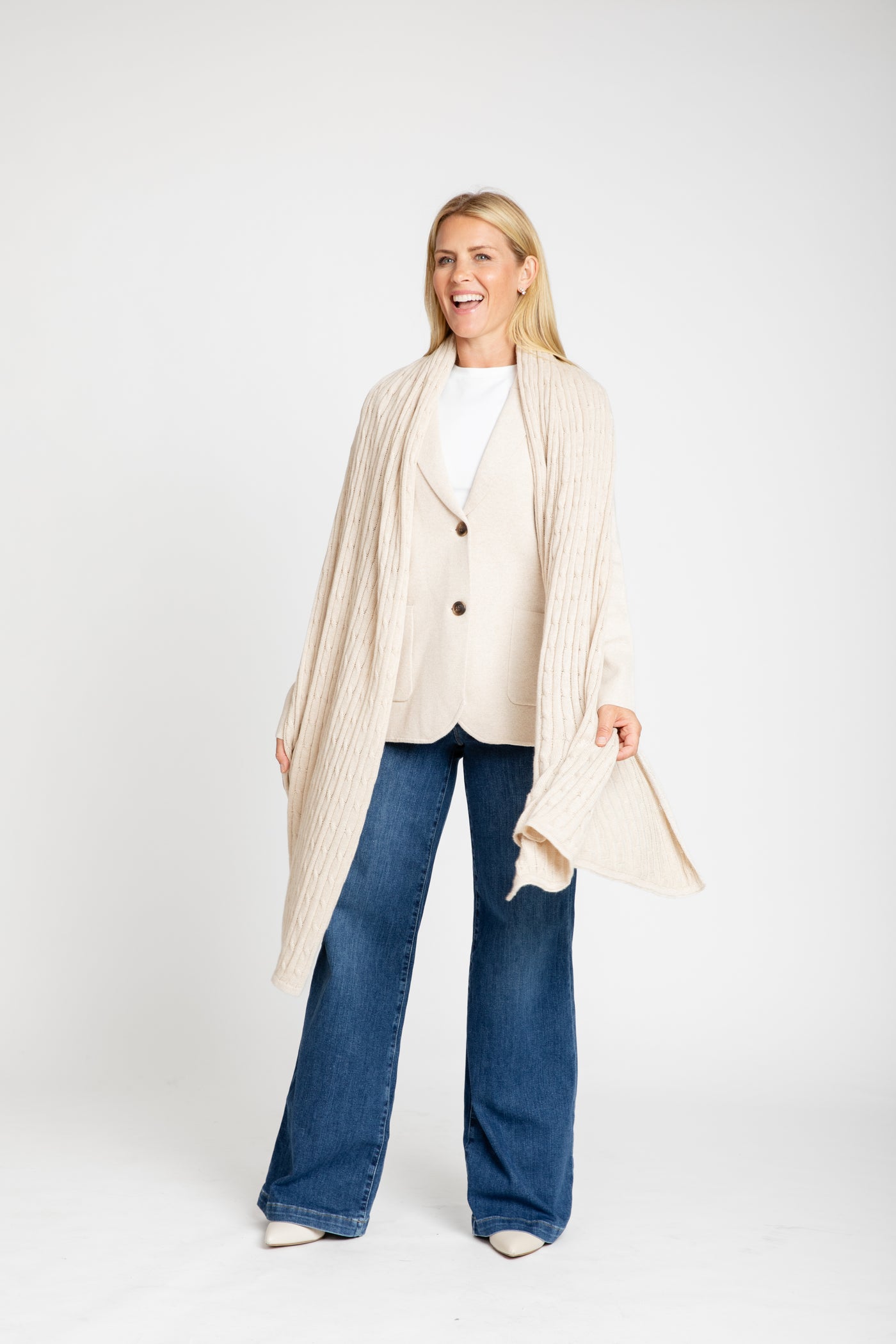 The Milly Knit Blazer | Latte