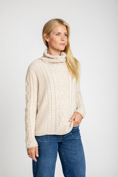 The Charli Cowl Neck Sweater | Latte