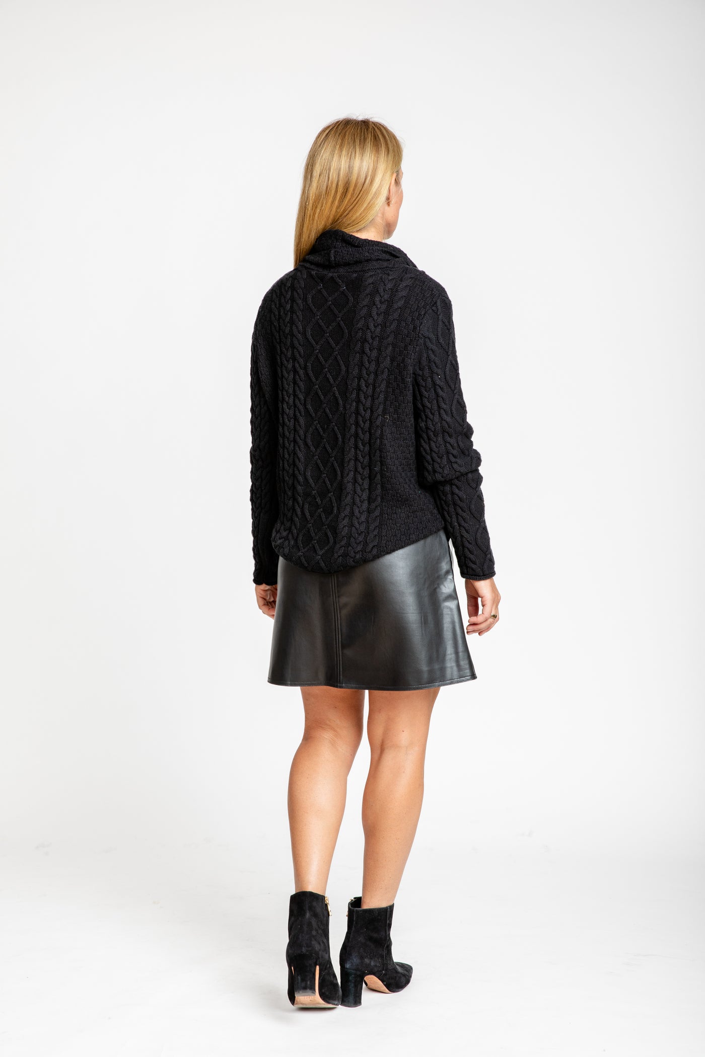 The Payton Vegan Leather Mini Skirt | Black