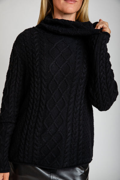 The Charli Cowl Neck Sweater | Black