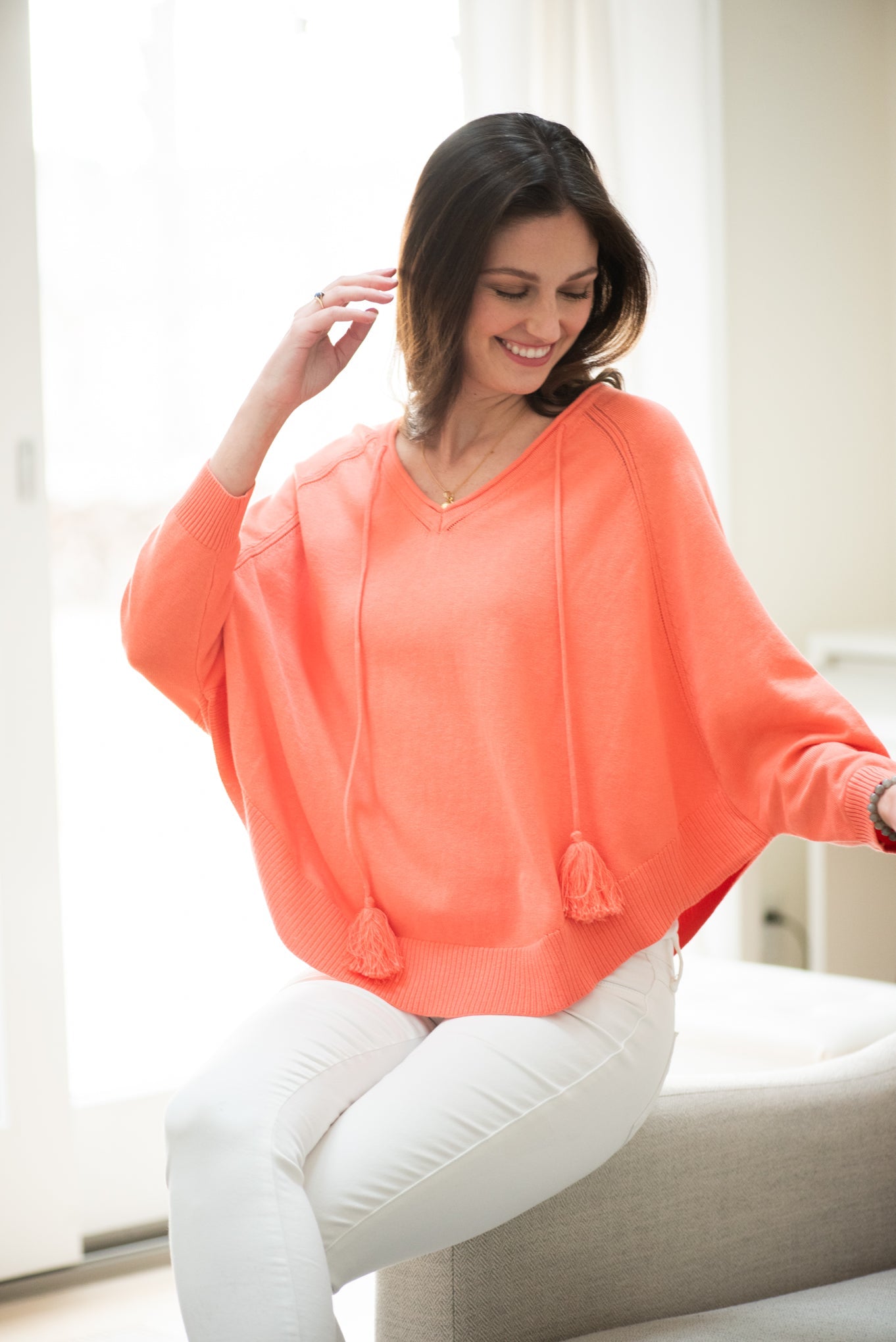 The Tess Poncho | Papaya