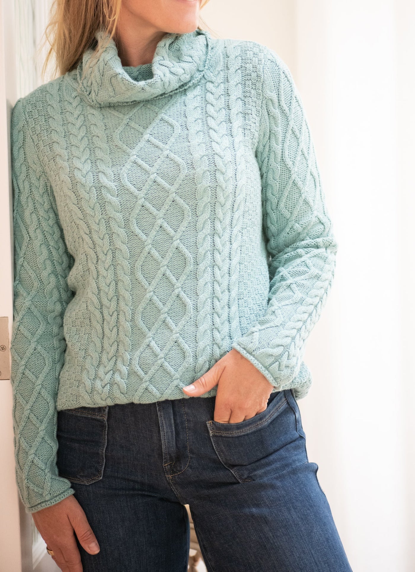 The Geneva Cowl Neck Sweater | Teal