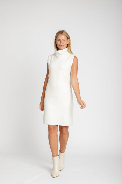 The Paris Mock Neck Sweater Dress | Chalk