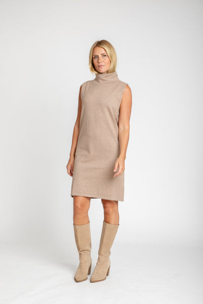 The Paris Mock Neck Sweater Dress | Mocha