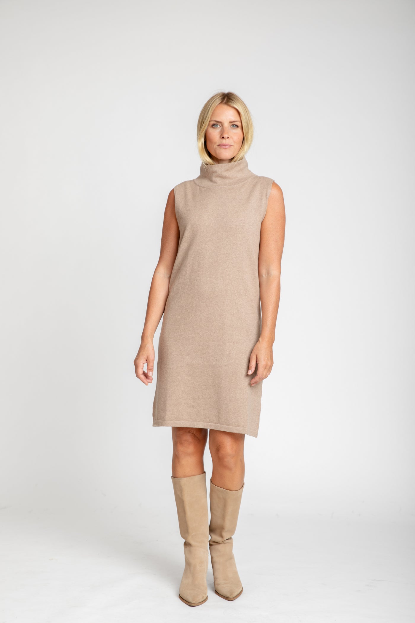 The Paris Mock Neck Sweater Dress | Mocha