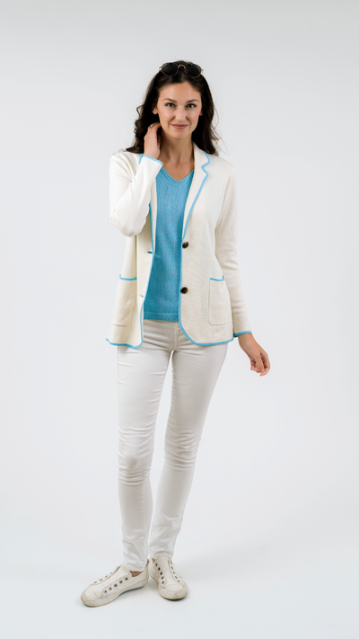 The Palm Beach Blazer | White + Blue