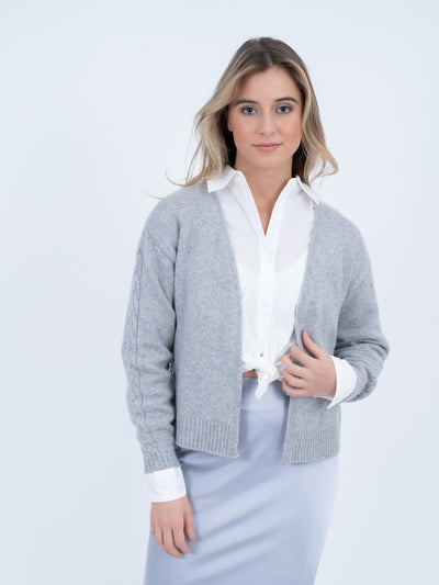 The Rue Cashmere Open Front Cardigan | Dove Gray