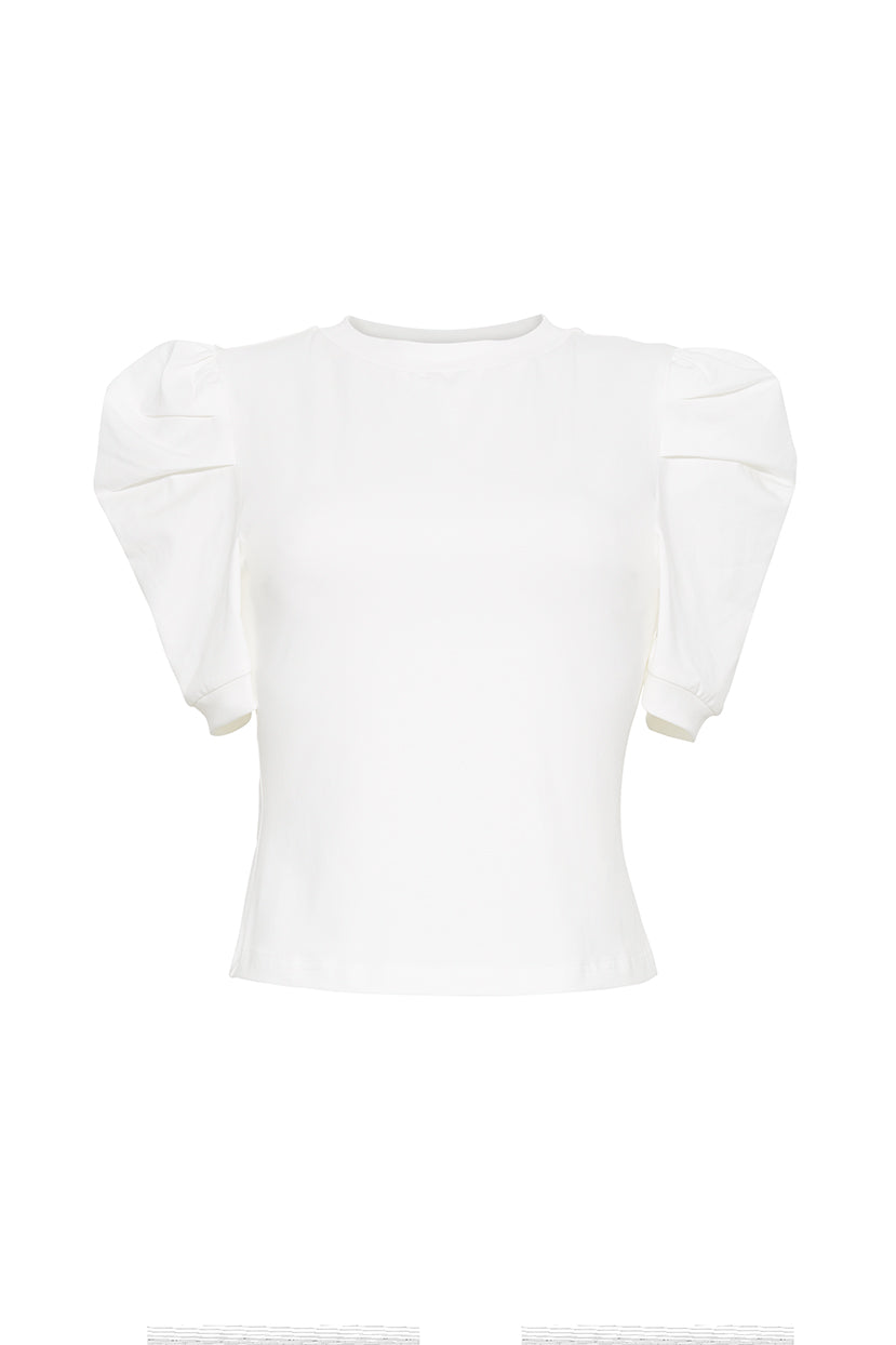 The Blair Puff Sleeve Tee | White