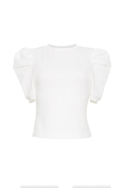 The Blair Puff Sleeve Tee | White