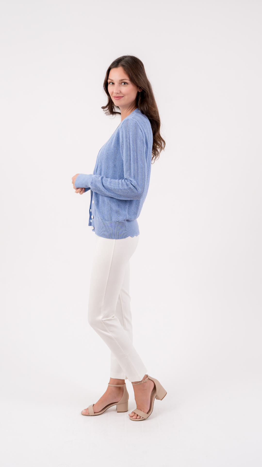 Pointelle Cardigan | Sky