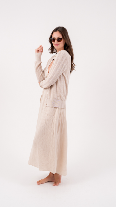 Pointelle Cardigan | Sand