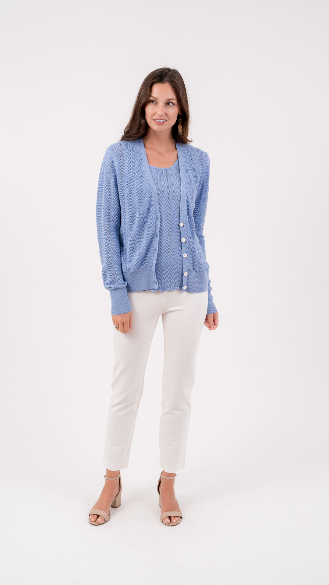 Pointelle Cardigan | Sky