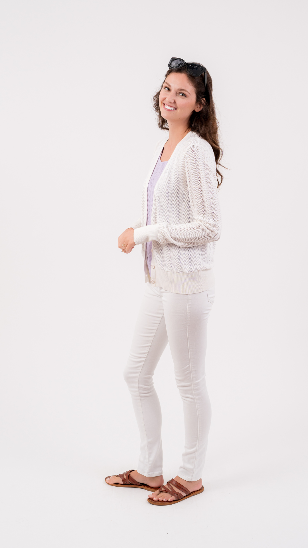 Pointelle Cardigan | White