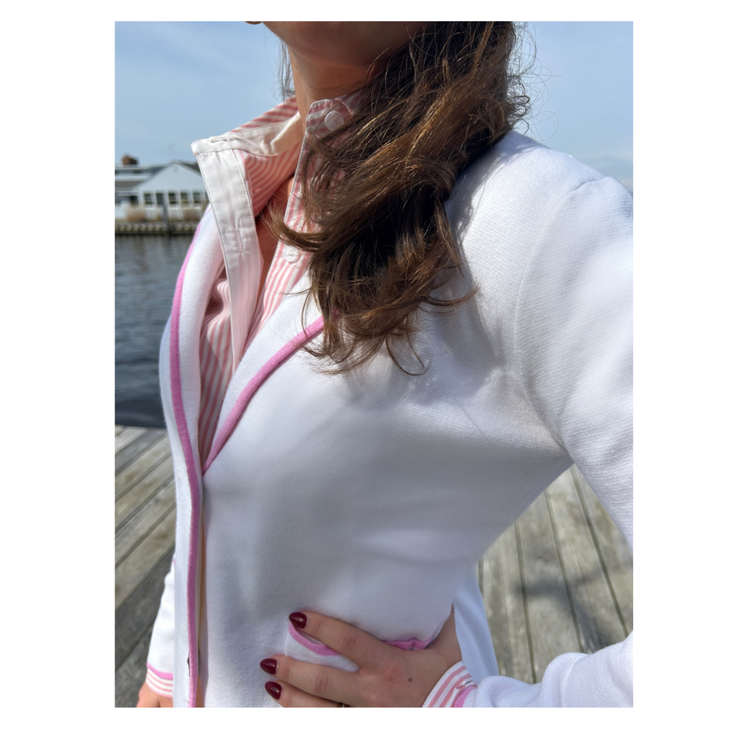 The Palm Beach Blazer | White + Peony