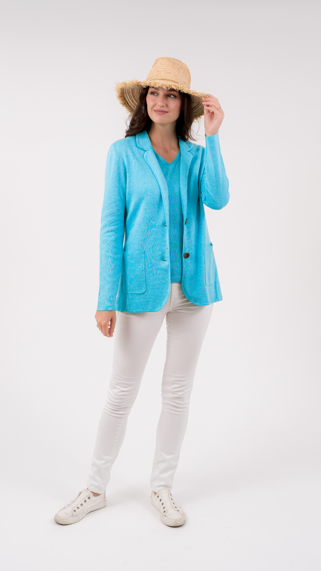 The Lightweight Milly Knit Blazer | Blue