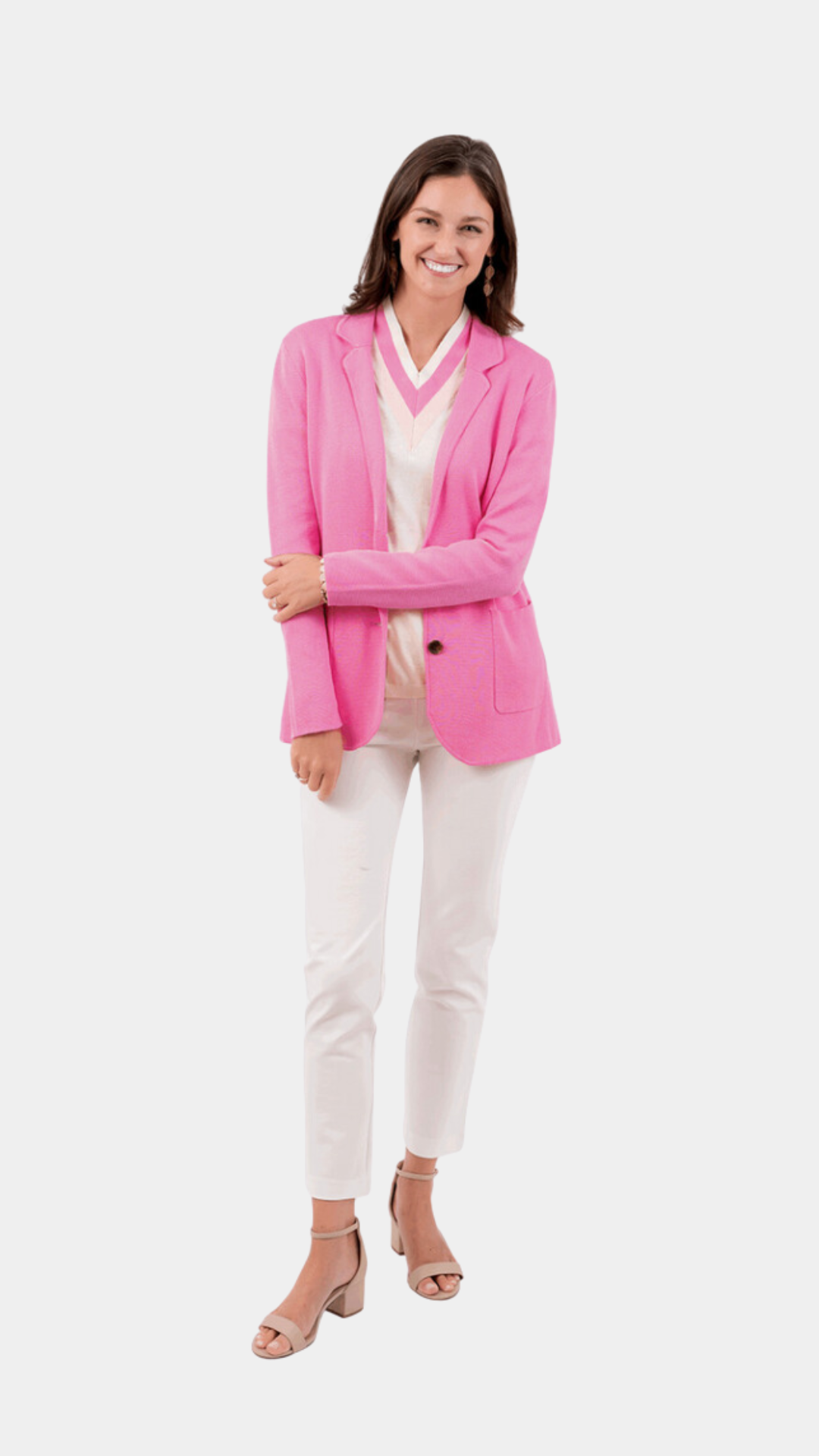 The Lightweight Milly Knit Blazer | Peony