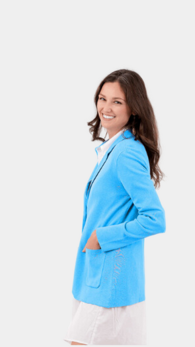 The Lightweight Milly Knit Blazer | Blue