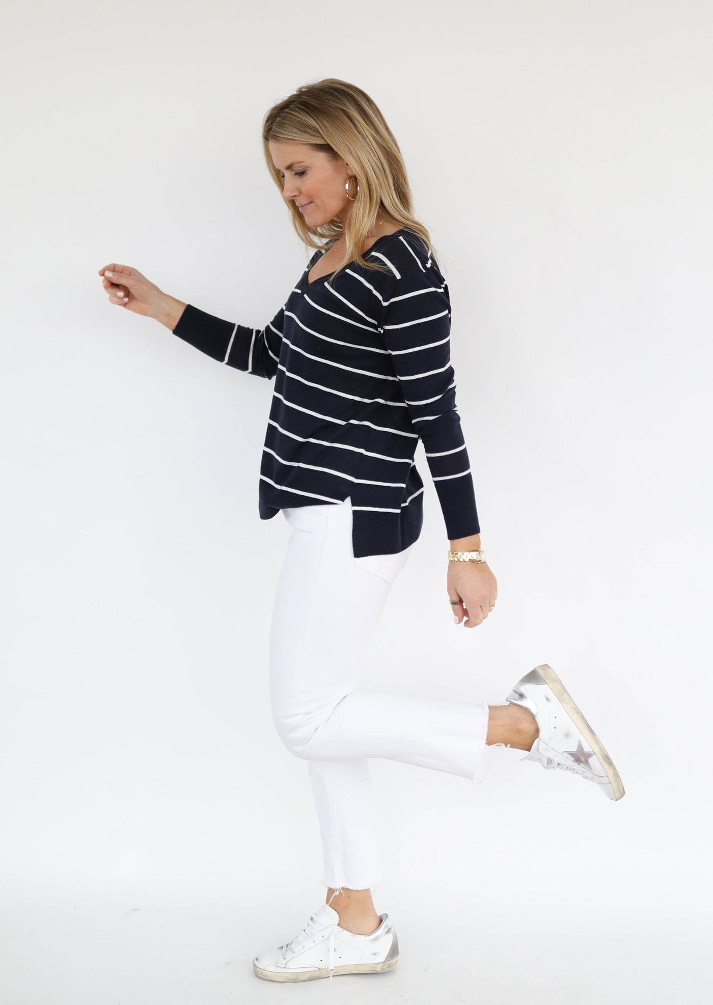 The Drew | Navy stripe