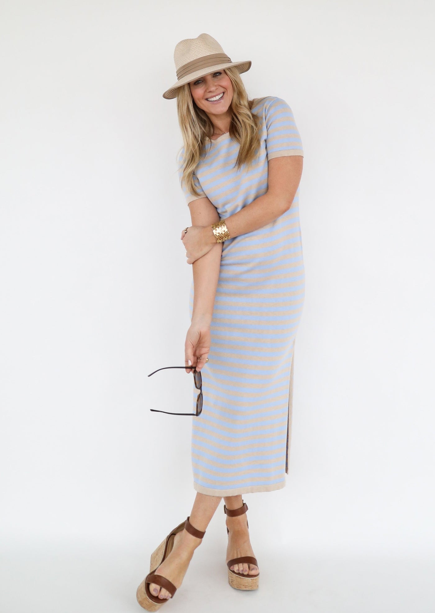 The Trixie Dress | Blue Flax Stripe