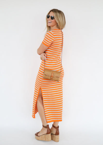 The Trixie Dress | Orange Stripe